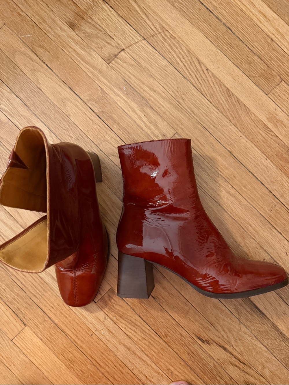 Sezane Authentic Camel Block Heel Ankle Boots - size 41